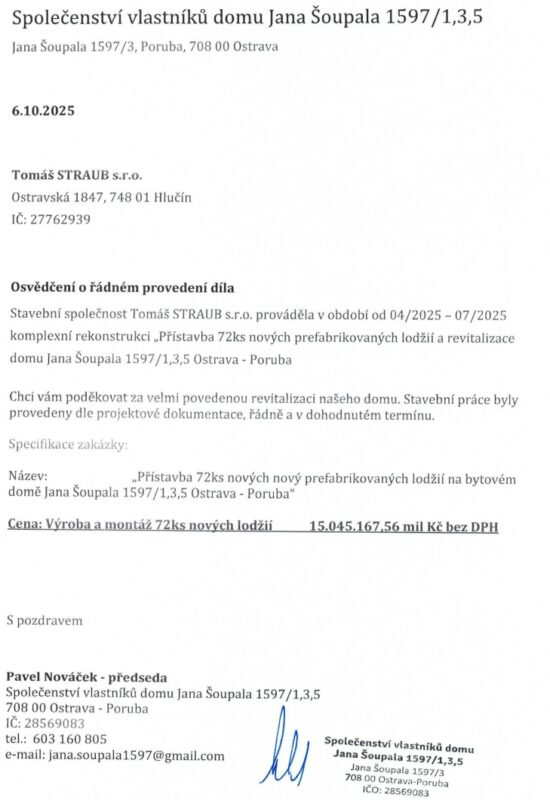 BD Jana Šoupala 1597/1,3,5 Ostrava - Poruba
